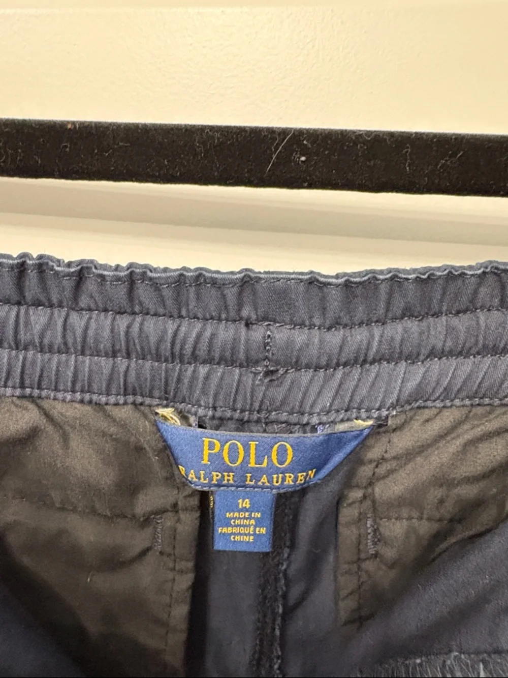 Ralph Lauren Boys Large Navy Shorts with Red Pony Embroidery